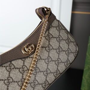 Gucci Silver Monogram Chain Bag